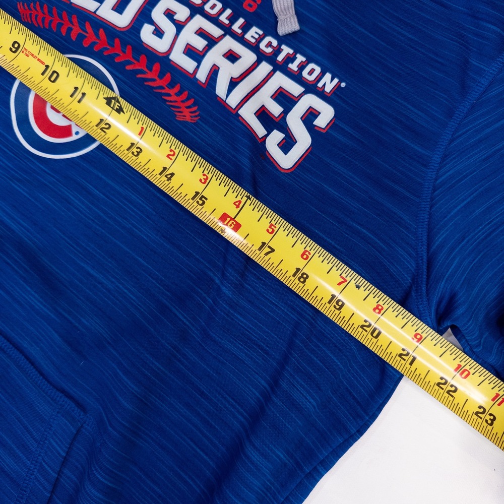 Majestic Hoodie Chicago Cubs Mens L Blue 2016 World Series MLB Pullover - Picture 5 of 6
